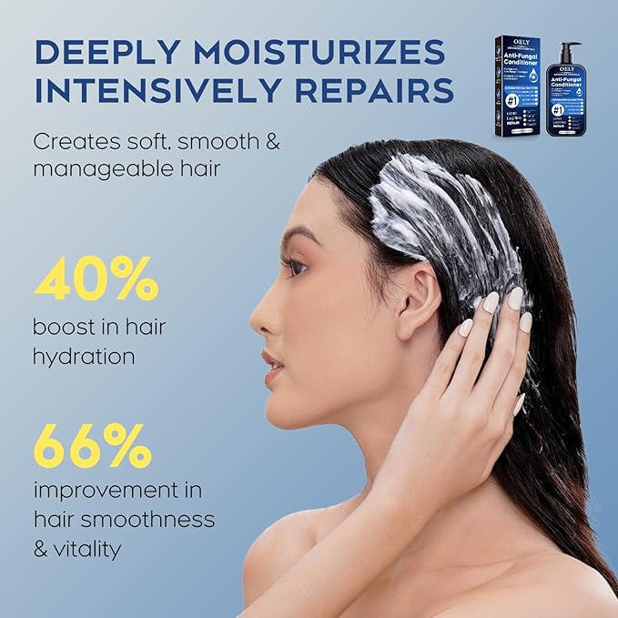 Deep Moisturizing & Folliculitis Conditioner: With Mint & Tea Tree Oil, Hydrates Dry Hair, Strengthens & Repairs Damaged, Brittle Hair, Boosts Shine, Sulfate-Free, for All Hair Types - 10.14 fl.oz