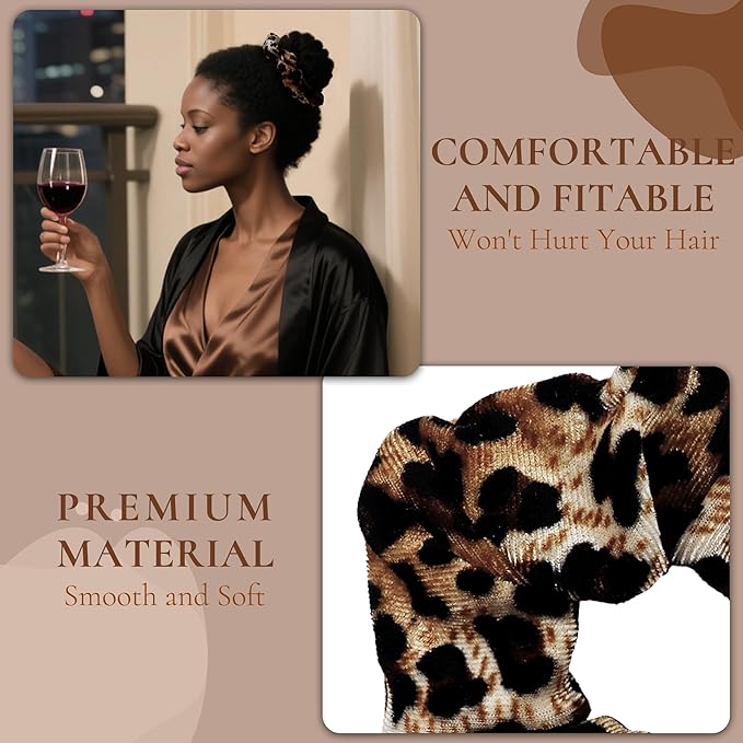 12 Pcs Scrunchies for Women, Girls Velvet Bulk Hair Scrunchie, Elastic Soft Ponytail Holder Hair Ties, Classic Hair Bands Perfect for Girls Hair Accessories(Leopard Print)