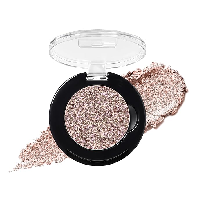 Refillable Eyeshadow Palette - Matte/Glitter/Duo-Chrome Pressed Powder & Cream Formula, Neutral/Shimmer/Smokey Multichrome, Travel-Friendly Iron Pan Refills (Glitter, D88)