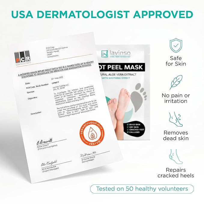 Foot Peel Mask for Dry Cracked Feet – 2 Pack Peeling Mask Removes Dead Skin and Calluses - Exfoliating for Soft Baby Feet, Original Scent