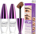 2Pcs Light Brown Eyebrow Tint Peel Off Gel, Natural Looking Brow Tint for Sparse Brows, Tattoo Eyebrow Gel Easy Peel Off, Waterproof Eyebrow Tattoo for Everyday Wear, Long Lasting Brow Color