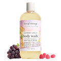 Deep Steep Raspberry Merlot Body Wash, Hydrating Shower Gel with Hyaluronic Acid & Shea Butter for Sensitive Skin, Bodywash for Women & Men, 17 Fl Oz, 1-Pack