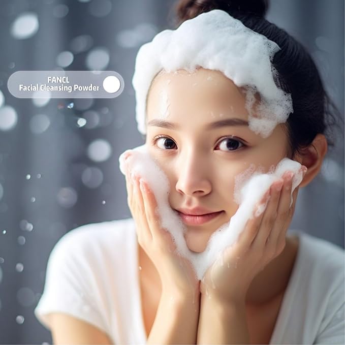 FANCL Facial Cleansing Powder – Japanese Powder-to-Foam Cleanser with Agar & Rice Starch, Gently Removes Impurities & Clogged Pores, Preservative-Free Hydrating Formula [US Exclusive Edition]