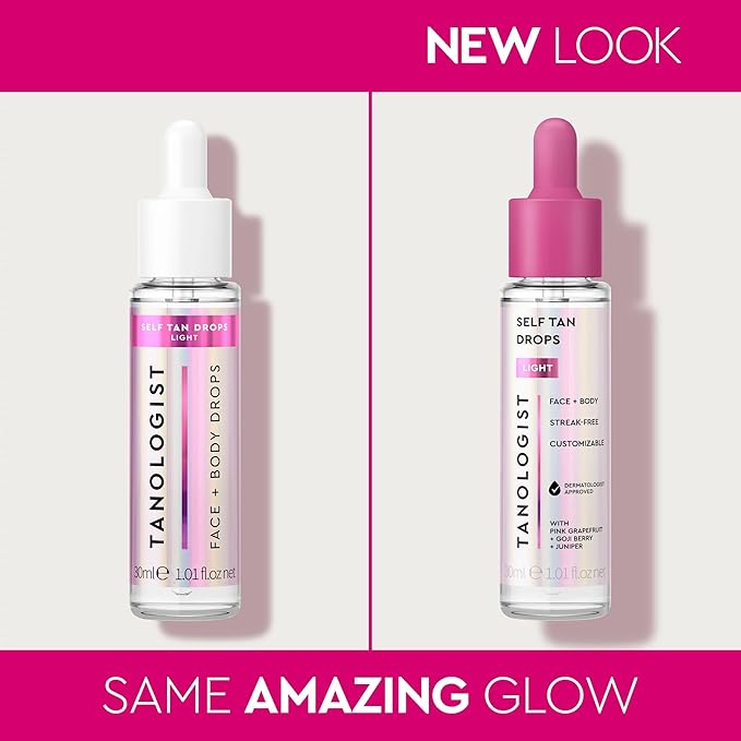 Tanologist Self-Tan Drops- Light, Bronzing Serum, Customizable Face & Body Self Tanner For Moisturizer, Gradual Body & Face Tanning Drops for Natural Glow, Streak-Free Vegan Formula, 1.01 fl oz