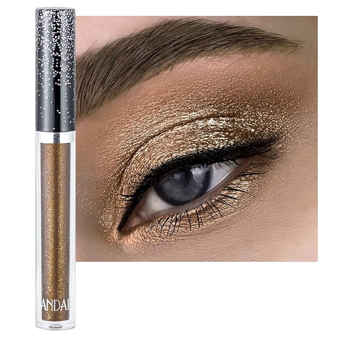 Glitter-Eyeshadows, Liquid Eyeshadows, Long-lasting Metals-Gloss-Sparkling Silver, Gold High-pigmented Colorful Glitter-Eye-Shadows(09#)