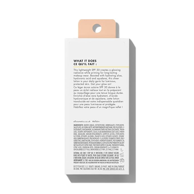 e.l.f. SKIN Suntouchable! Whoa Glow SPF 30, Lightweight Sunscreen & Makeup Primer For A Glowy Finish, Infused w/Hyaluronic Acid, Vegan & Cruelty-Free