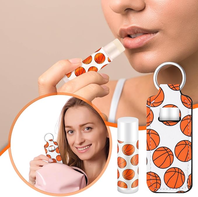 18 Sets Basketball Party Favors Lip Balm and Holder Keychain Bulk Basketball Senior Night 2026 Party Supplies Goodie Bags Stuffers Sport Team Gifts Accessories for Sports Lovers Players Coach