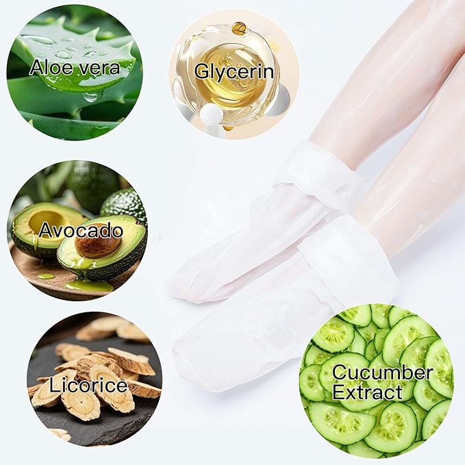55cm Long Foot Peel Mask,Baby Soft Foot Mask,Exfoliating Foot Peeling Mask for Dry Cracked Feet,Make Your Feet and Legs Soft and Smooth.(3 Pairs)