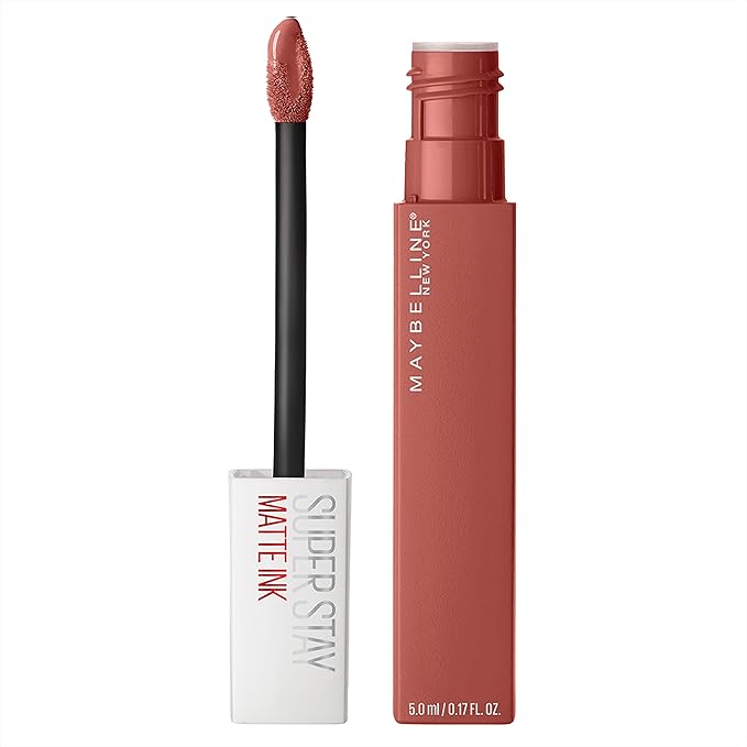 MAYBELLINE Super Stay Matte Ink Liquid Lipstick Makeup Long Lasting High Impact Color Up to 16H Wear Amazonian Nude Brown and Self-Starter Light Red