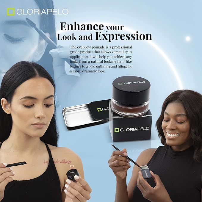 Eyebrow Gel and Brow Soap – Set of 2 Soap Eyebrow Kit with Spoolie and Eyebrow Pomade Dark Brown or Chocolate – Long-Lasting, Waterproof Vegan Formula – Natural Eyebrow Effect