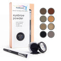Natural Eyebrow Powder Kit - Mica Brow Makeup With Professional Angled Brush - 10 Natural Shades - No Parabens or Chemicals - Eyebrow Shaper