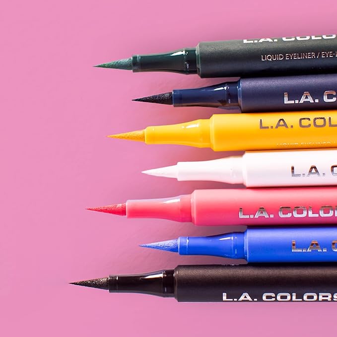L.A. COLORS Mark & Line Felt Tip Eyeliner, Snow White CLE829 (Pack of 2)