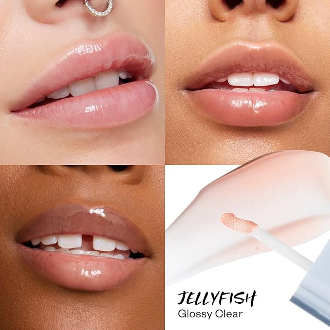 Kosas Wet Lip Oil Gloss - Hydrating Lip Plumping Treatment with Hyaluronic Acid & Peptides, Non-Sticky Finish (Jellyfish)