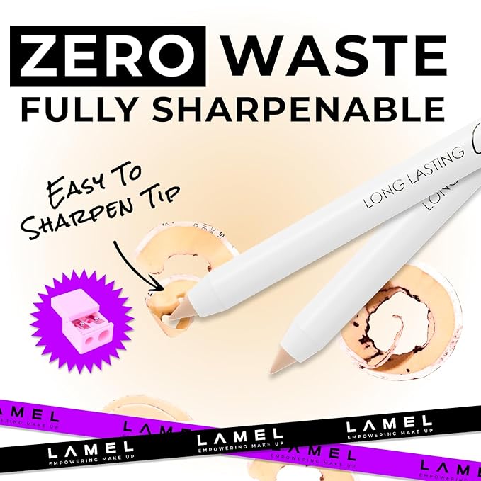 Lamel No Smudge Gel Eyeliner - Perfect Beige - Waterproof Eyeliner Pencil - 10-Hour Wear, Sharpenable, Contact Lens Friendly, Vegan - Creamy & Sweat Proof Pencil - Highly Pigmented - 407 Shade
