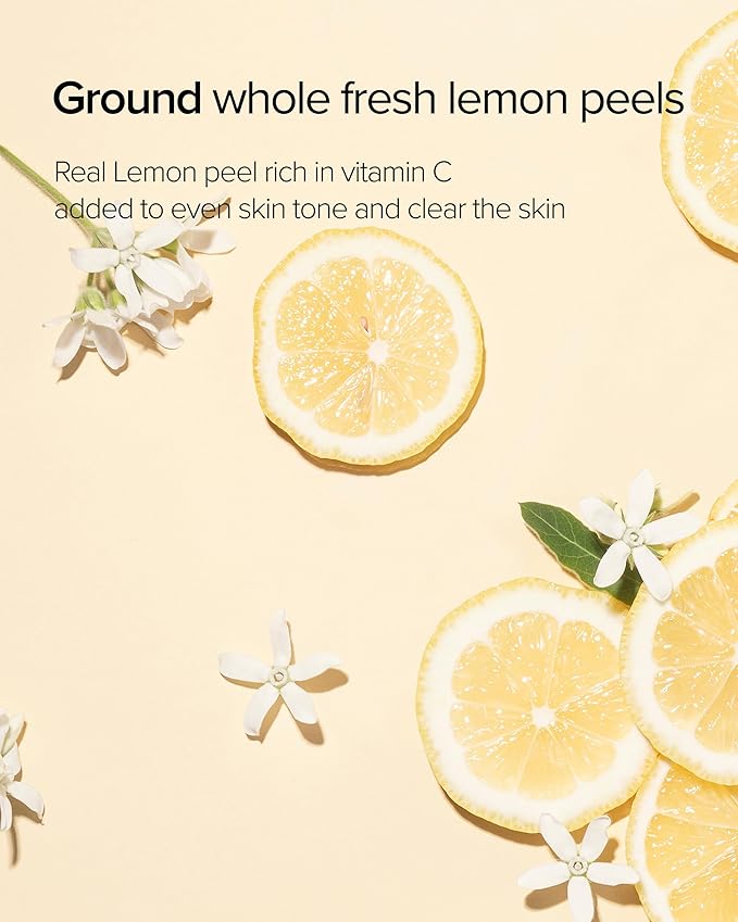 Mary&May Vegan Lemon Niacinamide Glow Wash off Pack 30g,Clean Pores, Sebum Control, Vitamin C, Lemon Peel, Clay Mask, Korean Facial Mask, 1.01oz.