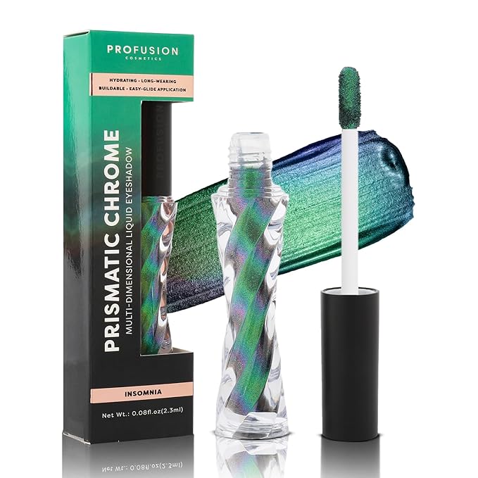 Profusion Cosmetics Chrome Liquid Eyeshadow, Long-Lasting Multichrome Eye Shadow, High-Impact Multi-Dimensional Finish, Light-weight Quick-Drying Formula, Insomnia