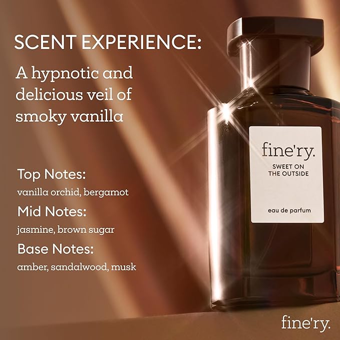 Fine'ry Sweet On The Outside Eau De Parfum & Body Mist Gift Set | Sweet & Sultry Notes Of Vanilla, Cacao Wood & Vetiver | Fine Mist Spray & Perfume For Women | Fragrance Layering Duo (2oz + 5oz)