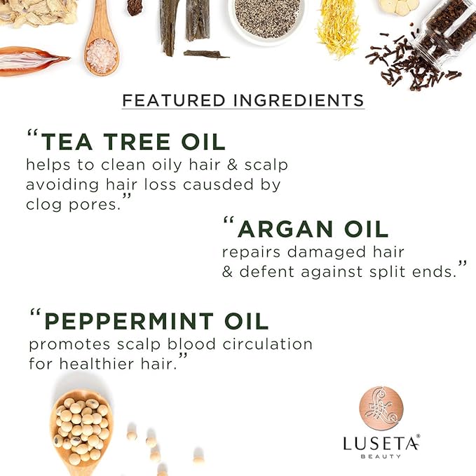 Luseta Tea Tree Oil Conditioner - Natural Anti Dandruff Treatment for Dry and Damaged Hair, Sulfate Free & Safe for Color Treated Hair 33.8oz