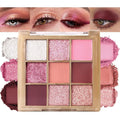 WanTuoluo Matte Sparkling Eye Shadow Palette,Neutral Nude Smoky Glitter Powder Eyeshadow for Older Women,High-Pigment Eye Makeup, Naturing-Looking Travel Size Makeup Pallete (Matte Glitter-Pink)