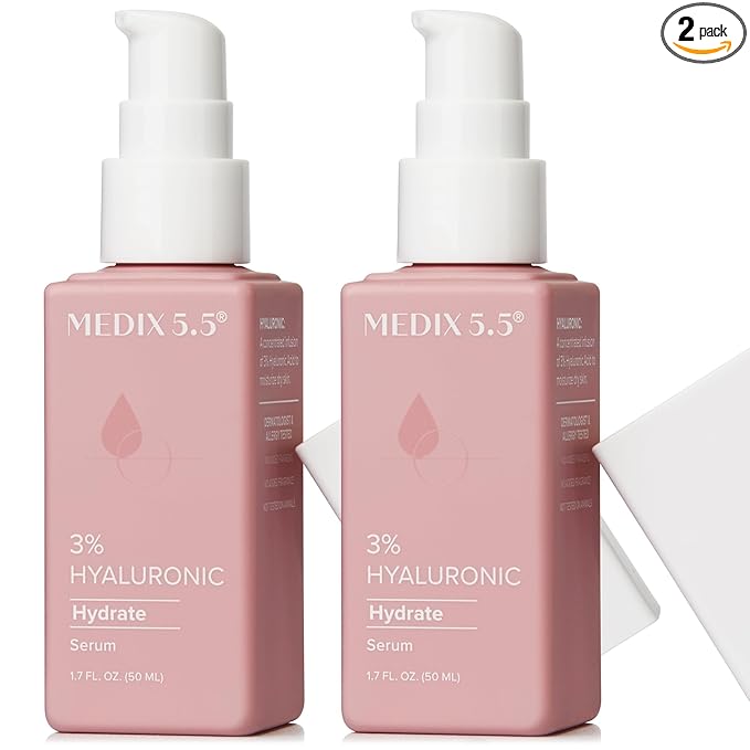 MEDIX 3% Concentrated Hyaluronic Acid Hydrating Gel Body Booster Dry Skin Moisturizer, Anti Aging Skin Care Booster For Restoring Skin Barrier, Wrinkles, & Fine Lines, 2-Pack