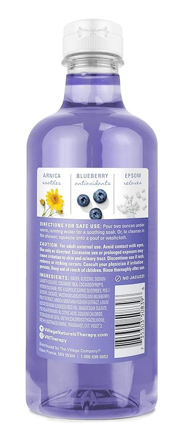 Village Naturals Therapy, Comfort 2-in-1 Foaming Bath Oil & Body Wash, 16 oz, Pack of 4