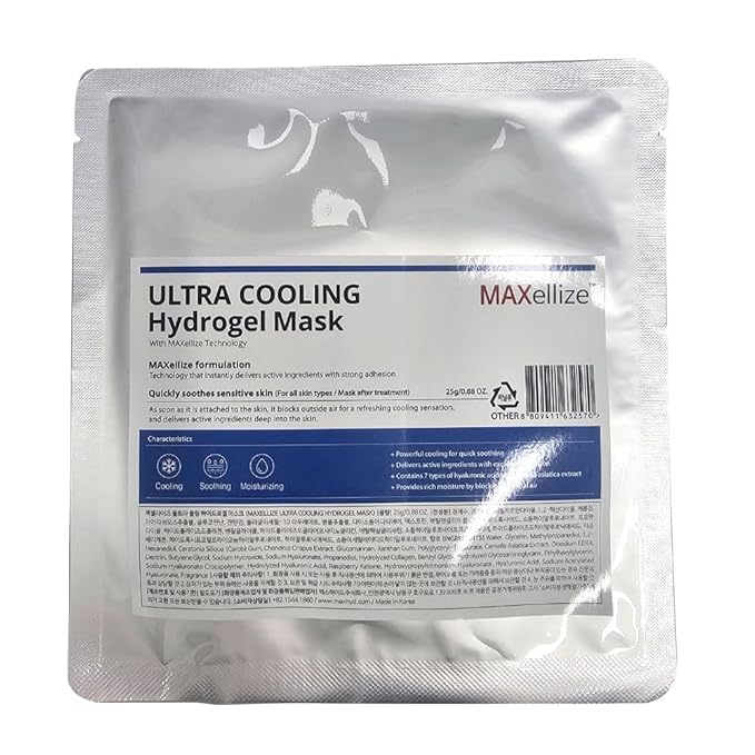 Hydrogel Cooling Sheet mask pack for Face (Ultra Cooling), 1 Count (Pack of 5)
