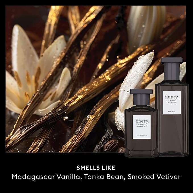 Fine'ry Sweet On The Outside Eau De Parfum & Body Mist Gift Set | Sweet & Sultry Notes Of Vanilla, Cacao Wood & Vetiver | Fine Mist Spray & Perfume For Women | Fragrance Layering Duo (2oz + 5oz)