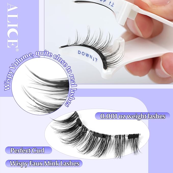 Magnetic Eyelashes with Applicator Reusable Magnetic Lashes without Eyeliner Natural Anime No Glue Needed Magnetic Lashes Manga Magnetic Eyelashes Kit