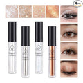 4Pcs Liquid Eyeshadow Eyeliner Kit Set for Korean Makeup, Sparkling Shimmer Metallic Eye Glitter Sequins for Under Eye Tear-Drop Make Up, Quick-Dry Loose Glitter Glue for Crystal Mermaid Looks