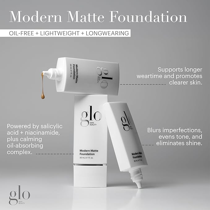 Glo Skin Beauty Modern Matte Foundation, 9N (30 mL) - Oil-free, Buildable Medium-to-Full Coverage, Powered by Salicylic Acid and Niacinamide