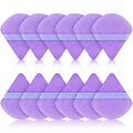 Maitys 12 Pcs Powder Puff Triangle for Face Makeup Cosmetic Loose Powder Puff Velour Soft Body Washable Reusable Foundation Sponge Wet Dry Makeup Tool for Women(Small,Purple)