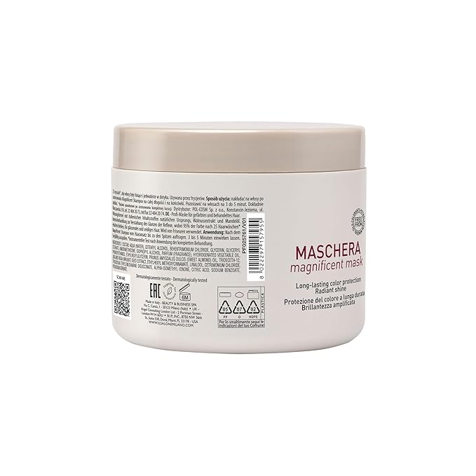 Il Salone Milano Professional Magnificent Mask - Moisturizing Hair Mask for Color Treated Hair - Provides Lasting Color Protection + Shine - Vegan, Salon-Quality Hair Care (16.9 oz / 500 ml)