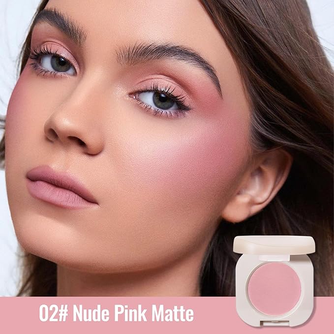 Erinde Nude Pink Matte Single Eye Shadow Palette Makeup for Older Women, Natural Eyeshadow Powder for Blue, Green Brown Eyes, High Pigment Blendable Long-Lasting Eye Shadow Sombras para Ojos, 02