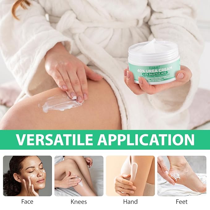 Urea Cream 40 percent for feet maximum strength-Urea Foot Cream 40% for Dry Cracked Heels, Knees, Elbows - With 2% Salicylic Acid, Hydrating Repair Treatment,Deep Moisturizes,3.52 oz