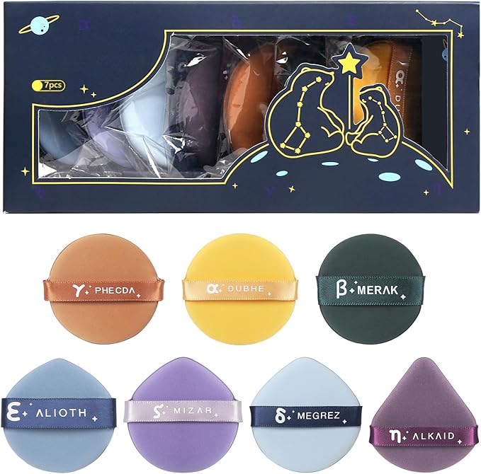 7Pcs Air Cushion Makeup Sponges for Foundation Concealer Teardrop Mix Setting Powder Puff Makeup Cushion Puff Foundation Sponge Blender Sponge for Liquid