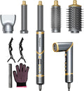 Easywave 5 in 1 Multi Hair Styler Dryer Brush: 110,000 RPM High-Speed, Flexible Air Styling & Drying System, Professional Negative Ionic Hot Air Brush Set for Fast Drying, Curling Volumizing