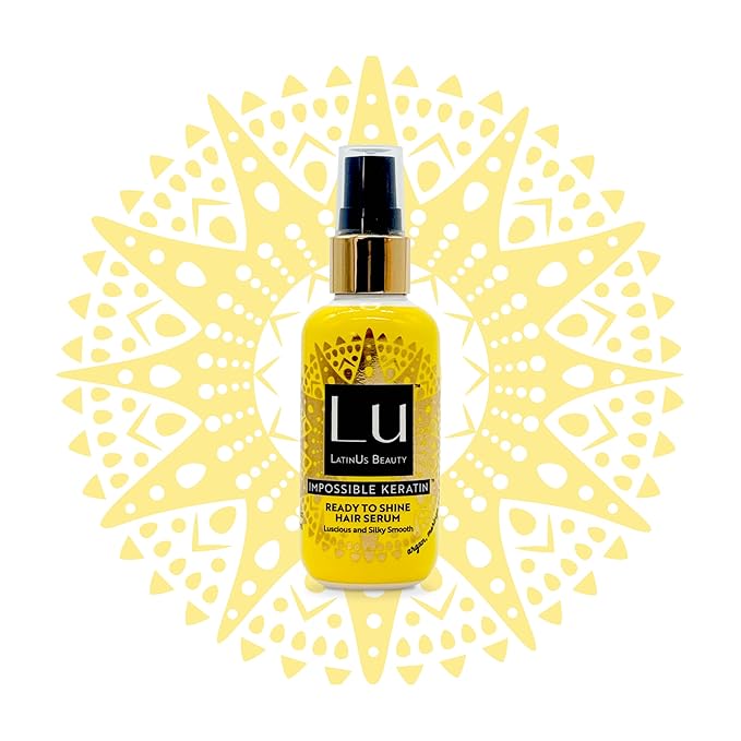Lu by LatinUs Beauty Ready to Shine Hair Serum | Silky, Luminous Finish & Heat Protection | Infused with Argan, Moringa & Hemp Oils | Softness & Radiance | 3 oz