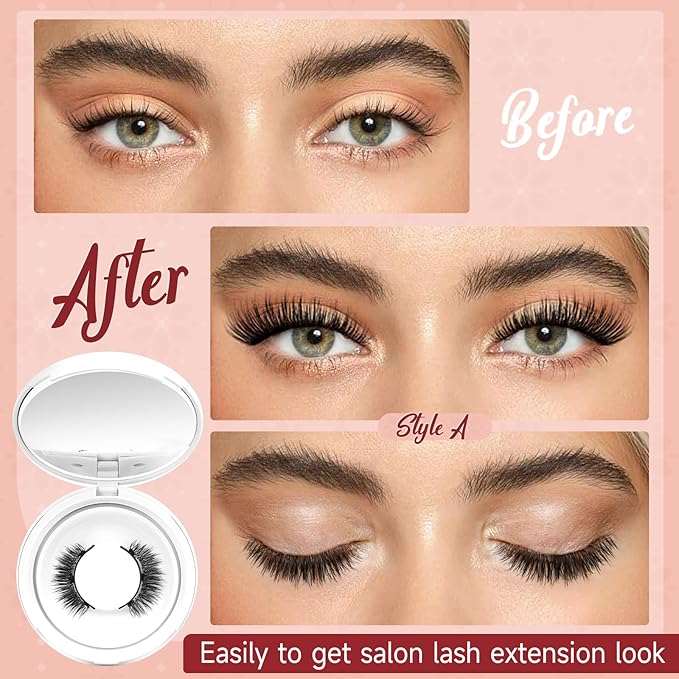 Higu clace Magnetic Eyelashes Magnetic Lashes with Applicator Soft Magnetic Eyelashes Natural Look Pestañas Magnéticas No Need Glue Easy to Wear and Remove Pestañas Magnéticas Naturales(A03)