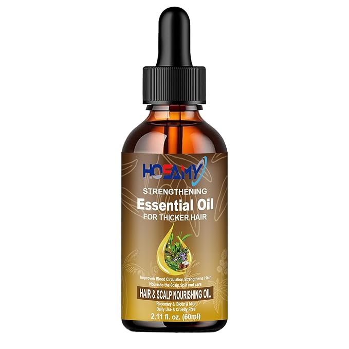 Hair Oil for Normal to Medium Hair - Weightless Scalp & Hair Serum with Rosemary, Biotin & 25+ Botanicals - Smooths Frizz, Soothes Scalp, Adds Shine for Thinning Hair - For Women & Men, 60ml
