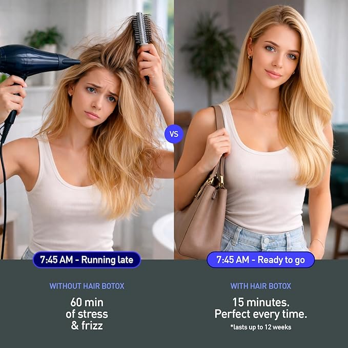 Platinum Blond, Botox Hair Treatment- Straightening, Anti-Frizz, Botox Capilar Para El Cabello- Neutralize yellow tones -Queratina para Alisar el Cabello, Cirugia Capilar para el Cabello (1kg/35.3 oz)