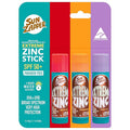 Sun Zapper Extreme Zinc Sunscreen Stick 3-Pack SPF 50+ Red Orange Purple – Colored Water Resistant Mineral Sunscreen Sticks for Face, Surf Sunblock, 15g (0.53 oz) Each, Australian Made