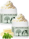 Beef Tallow, Beef Tallow for Skin, Tallow Face Moisturizer, 2 Packs Unscented Beef Tallow Blam Grass Fed Whipped Tallow Face Cream Nourishing Soothing Moisturizer Body Lotion Skin Care
