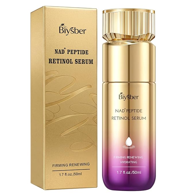 Retinol Peptides Serum for Face: Anti Aging Collagen NAD+ Hydration Serum for Wrinkles Fine Lines, Firming Face Neck Skin for Women Men Day Night