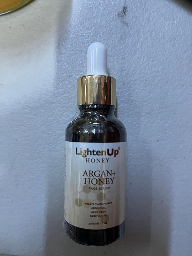 Lighten-Up Honey, Skin Brightening Serum - 1 fl oz / 30ml - Formulated to Fade Dark Spots, Skincare Serum - with Agran Oil, Aloe Vera & Rose Water