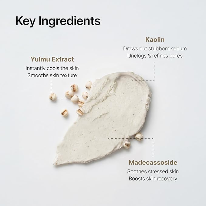 RETURNITY Yulmu Skinclean Mask, Gentle Exfoliating Wash-off Face Mask with Coix seed Extract for Pores and Uneven Skin, 120g Korean Skincare