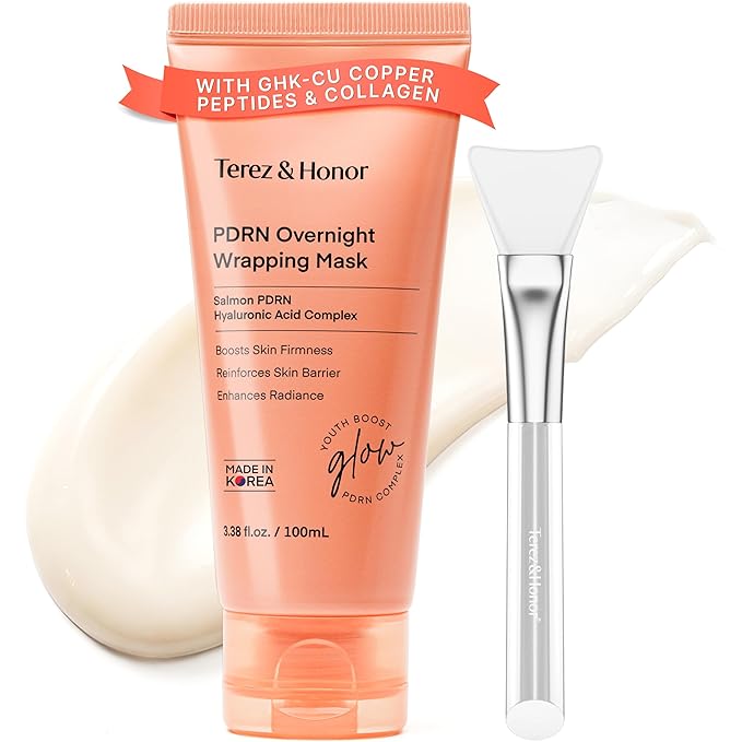 TEREZ & HONOR PDRN Night Wrapping Peel Off Facial Mask: with GHK-CU Copper Peptide, Collagen & Hyaluronic Acid - Firming & Hydration for Radiant Glow, Dermatologist Tested, Korean Skin Care 3.4 FL OZ