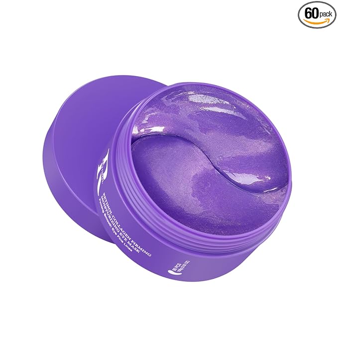 Eye Mask - 30 Pairs Retinol Under Eye Patches Skin Care Products,Eye Masks Skincare for Dark Circles and Puffiness, Reduce Wrinkles, Eye Bags and Fine Lines, for Women and Man - Deep Purple