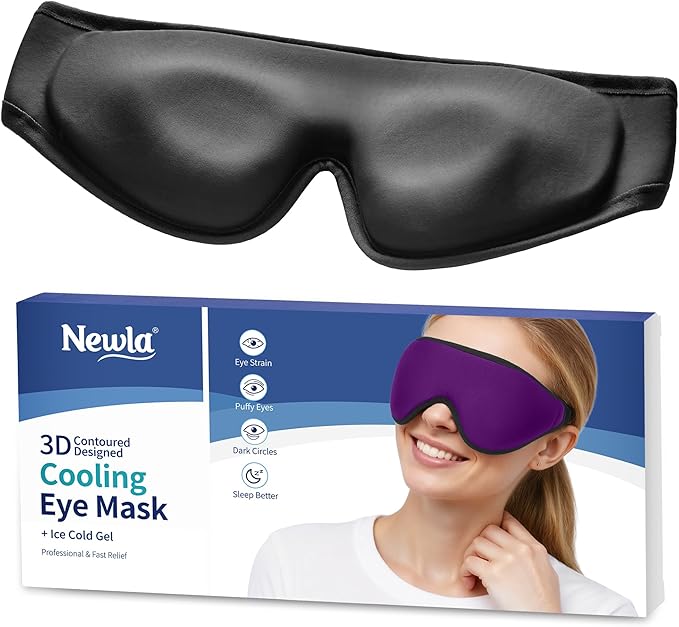 Upgraded Cooling Gel Eye Mask for Puffy Eyes: Larger Full-Eye Cover Design for Ice Cooling Relief, Reusable Cold Compress for Dark Circles, Eye Bags, Fatigue & Migraine(Purple)
