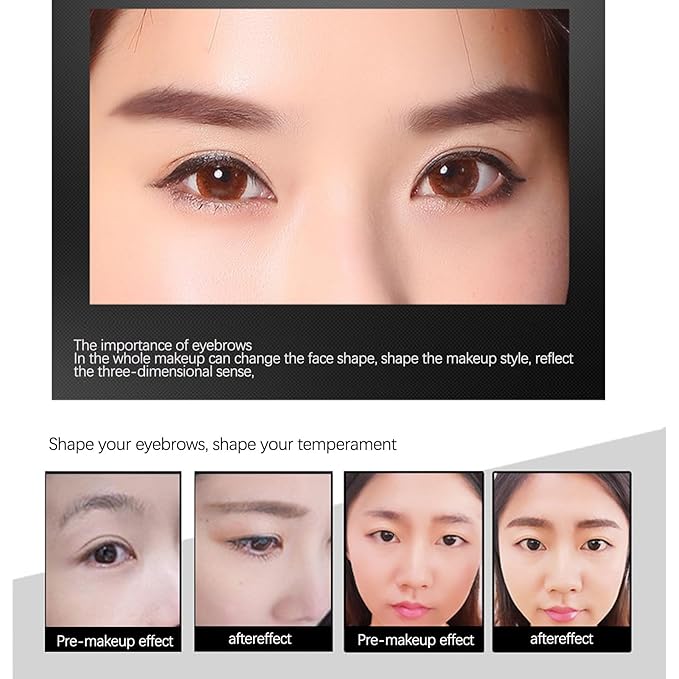 BLUE LOVE 2 Color Eye Brow Powder Palette for Eyebrows Includes Applicator Brush, Waterproof Natural Eyebrow Easy Removal Eyebrow Shadow Makeup Kit (Light Brown & Light Gray)