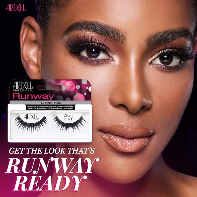 Ardell False Eyelashes Gisele, Black - Natural Look Lashes, Comfortable Wear, Perfect for Everyday & Special Occasions, 4 Pack